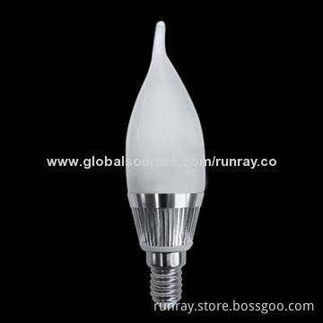 Competitive 3W 80-110lm/W E14 Base LED Candle, 85 to 265V AC Input Voltage from Manufacturer